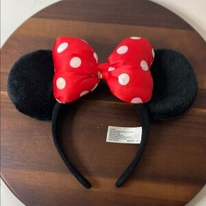 Disney Parks Minnie Mouse Ears Headband Red Polka Dot Bow Classic Minnie Style